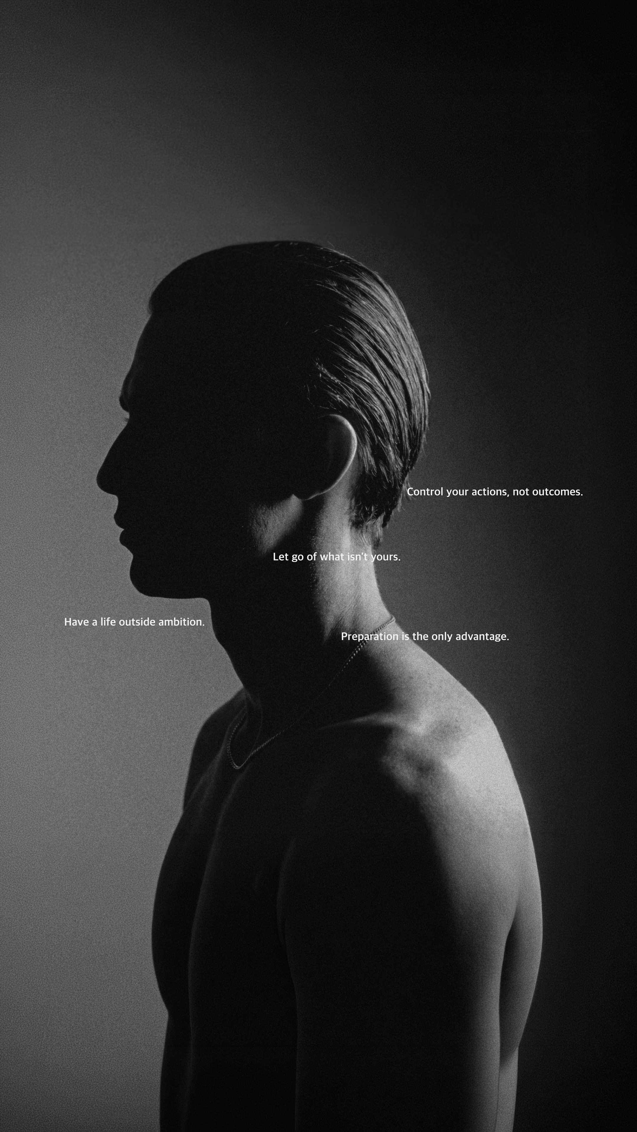 Monochrome profile portrait of a man